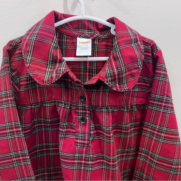 Gymboree Red Plaid Long Sleeve Pajamas dress - Picture 2 of 5